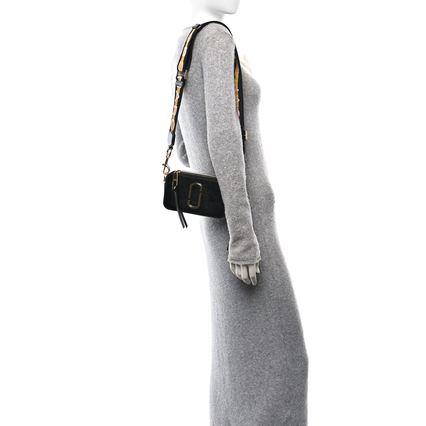 Saffiano Small Snapshot Camera New Black Mulitcolor