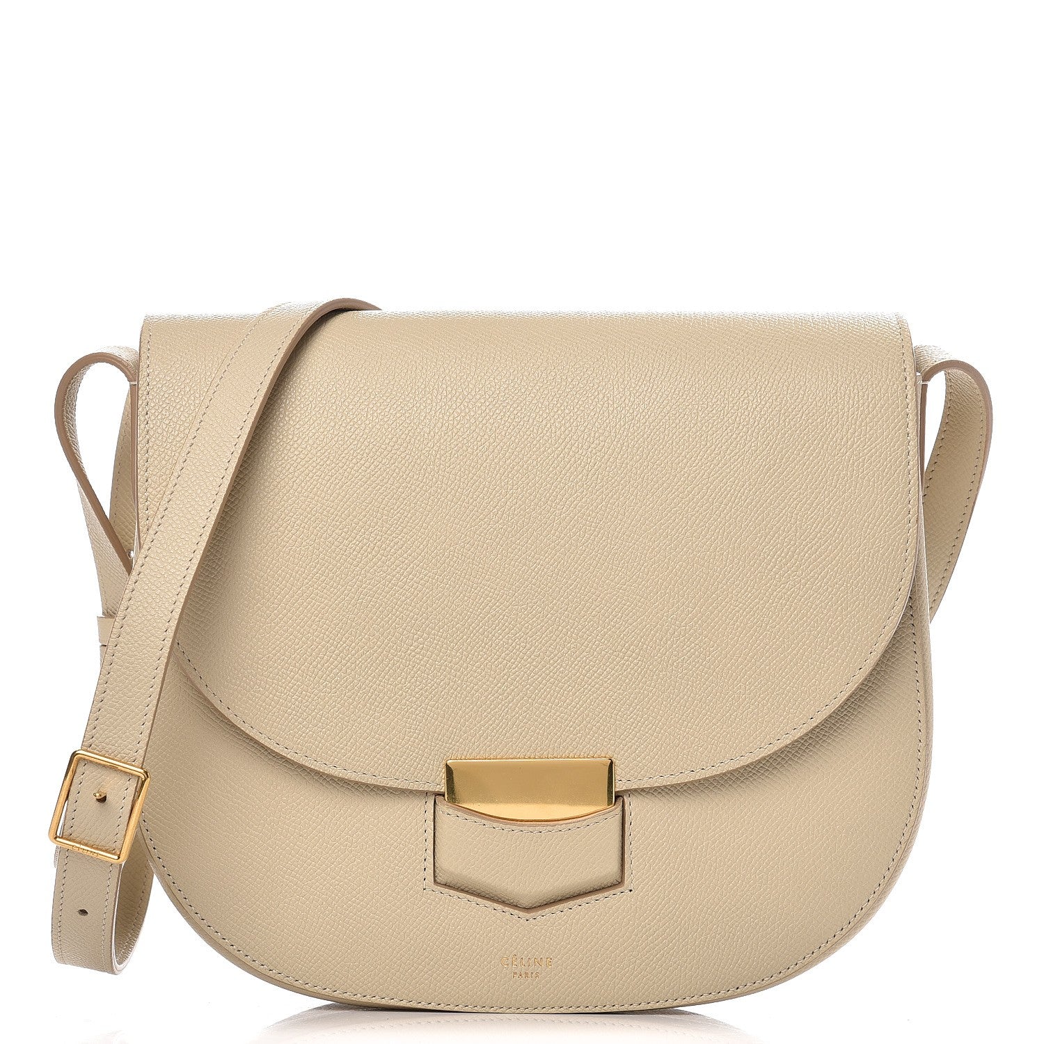 Celine Grained Calfskin Compact Trotteur Linen 1 of 7