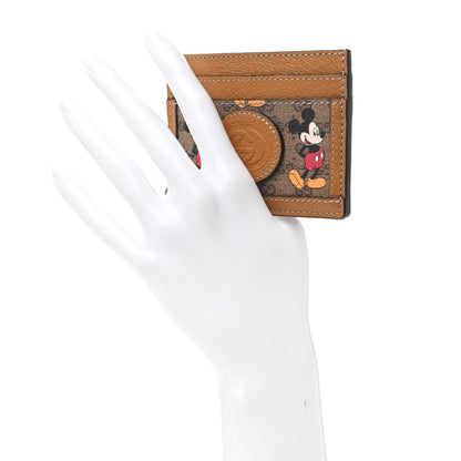 Gucci X DISNEY Mini Vintage GG Supreme Monogram Mickey Mouse Card Holder Beige Vintage Sun Oil 2 of 6