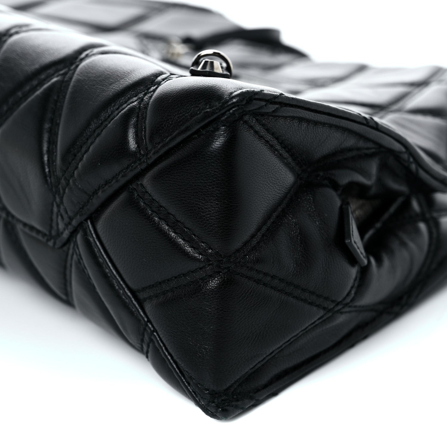 Balenciaga Nappa Calfskin Quilted Puffy Clutch Black 9 of 9