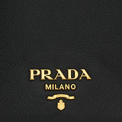Prada Vitello Daino Double Strap Flap Crossbody Black 9 of 14