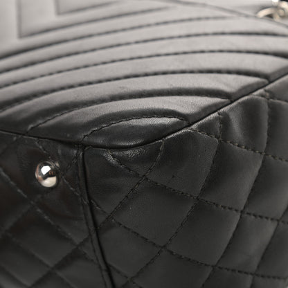 Chanel Lambskin Chevron Quilted Shoulder Bag Black 10 of 14