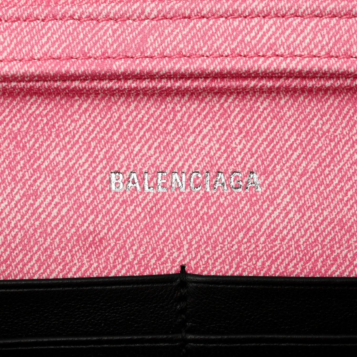 Balenciaga Nappa Denim Printed Hourglass Chain Bag Denim Pink 6 of 9