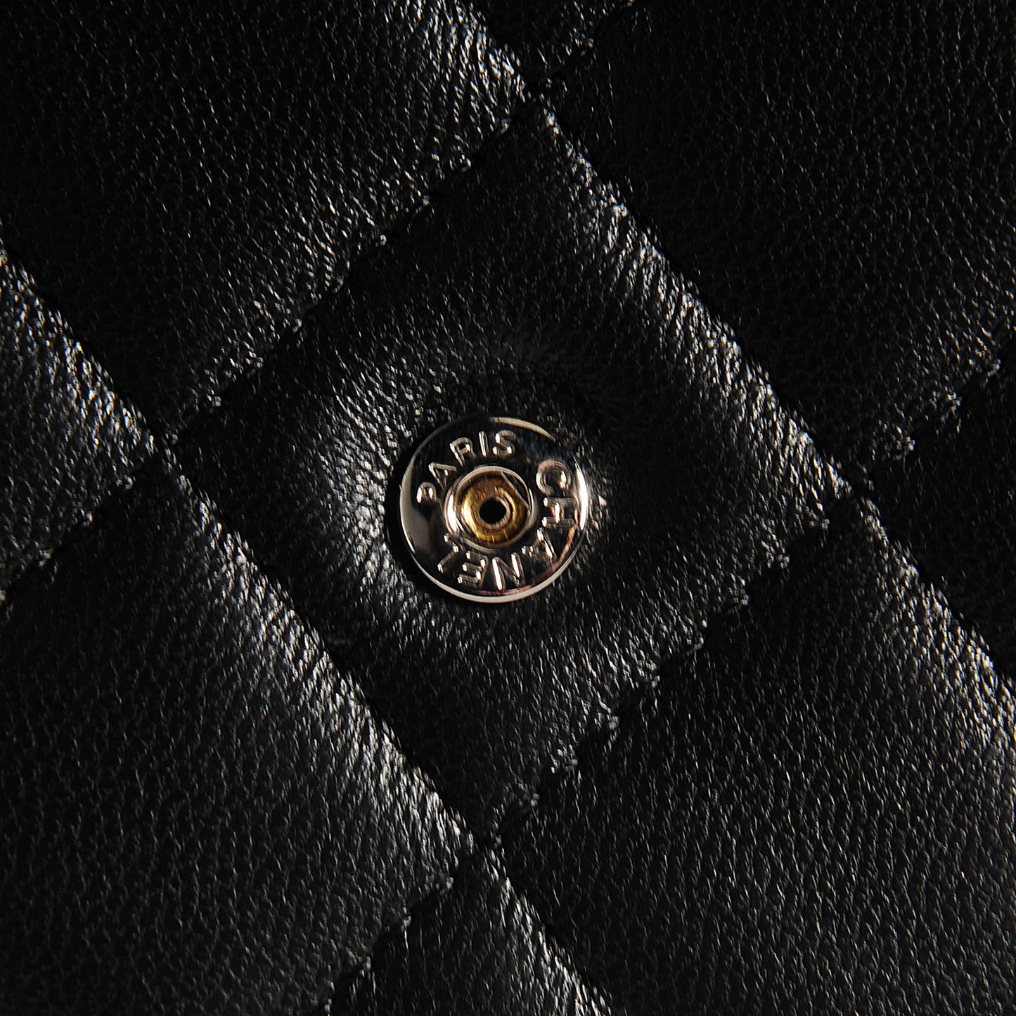 CHANEL Lambskin Quilted Wallet On Chain WOC Black