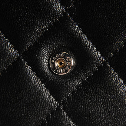 Louis Vuitton CHANEL Lambskin Quilted Wallet On Chain WOC Black 9 of 9