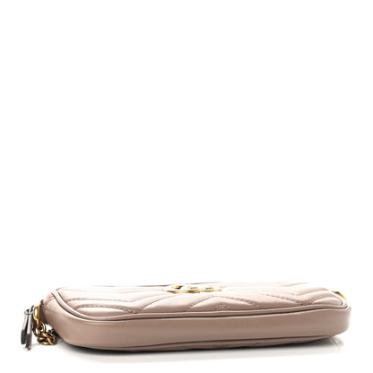 Gucci Calfskin Matelasse Mini GG Marmont Chain Crossbody Bag Porcelain Rose 4 of 8