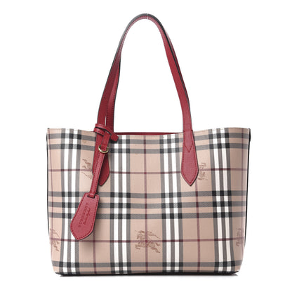 Burberry Haymarket Check Small Reversible Tote Poppy Red 11 of 19