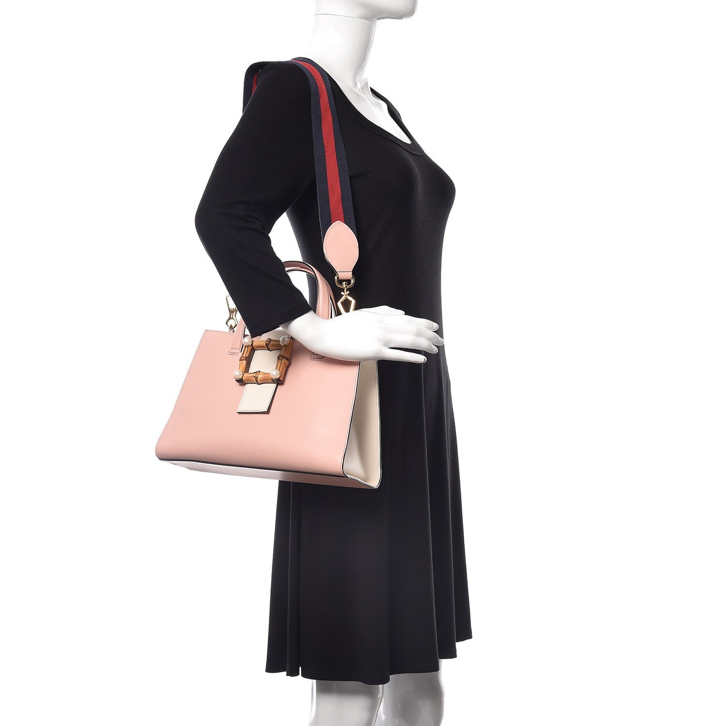 Nappa Small Bamboo Buckle Top Handle Bag Perfect Pink