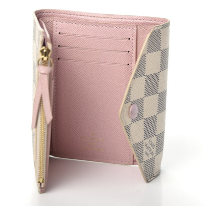 Louis Vuitton Damier Azur Victorine Wallet Rose Ballerine 5 of 6