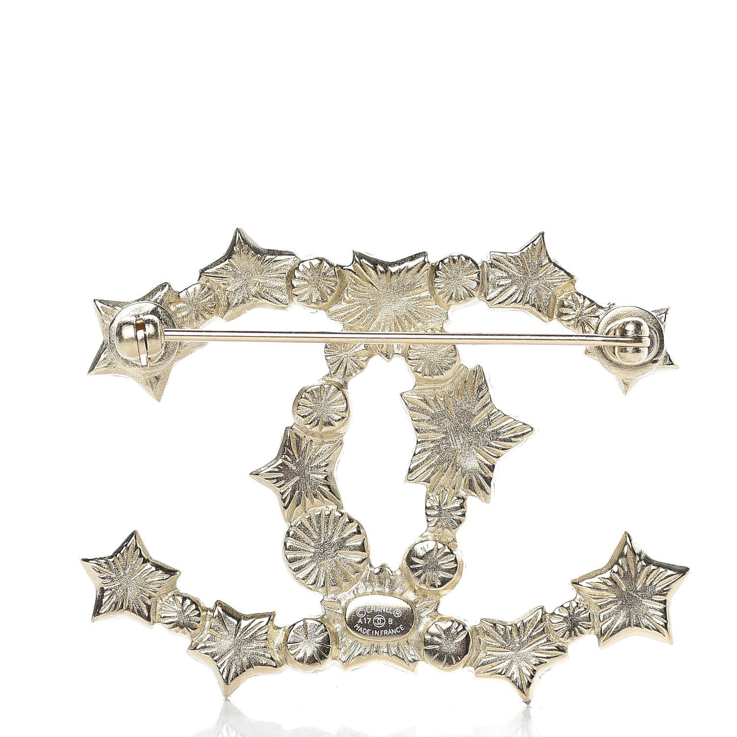 Chanel Star Resin Pearl Large CC Brooch Gold 3 of 6