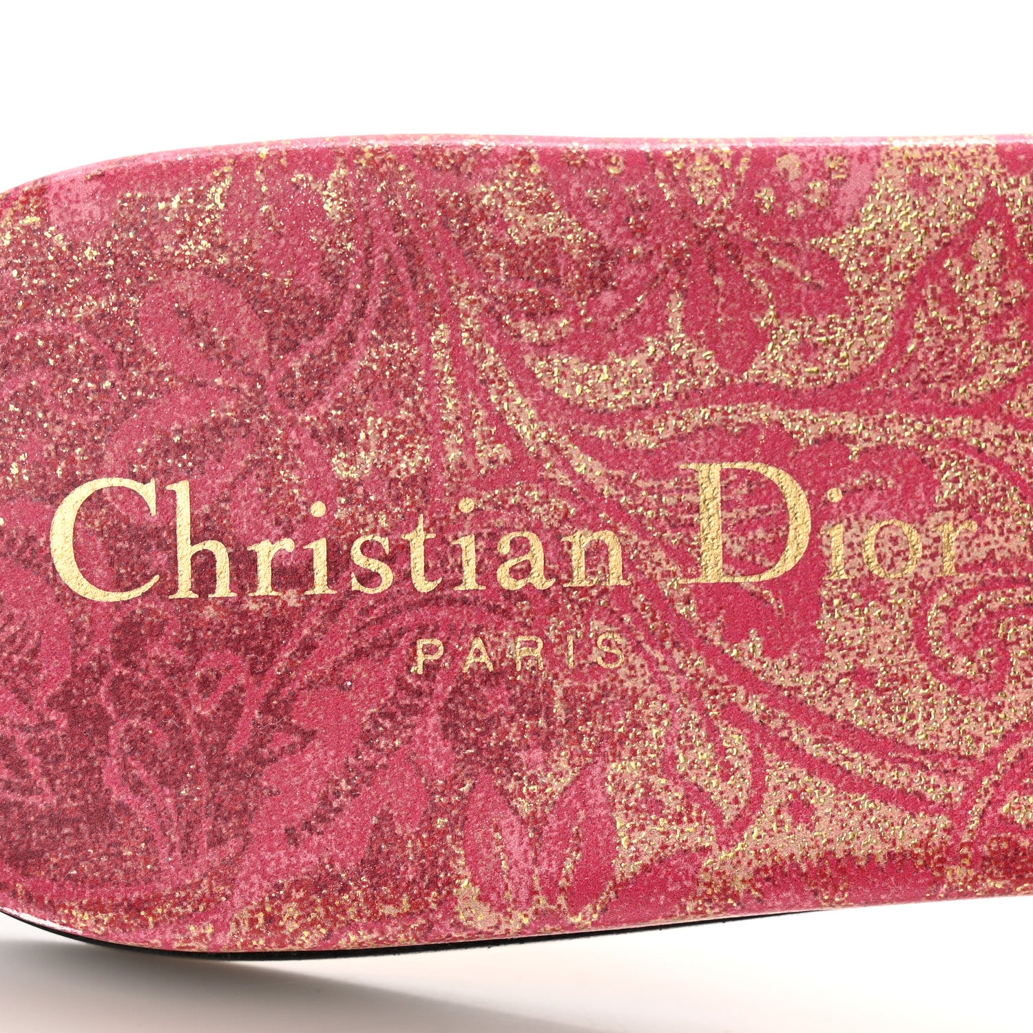 Christian Dior Canvas Embroidered Brocart Dway Mules Slide Sandals 39 Cherry 6 of 9