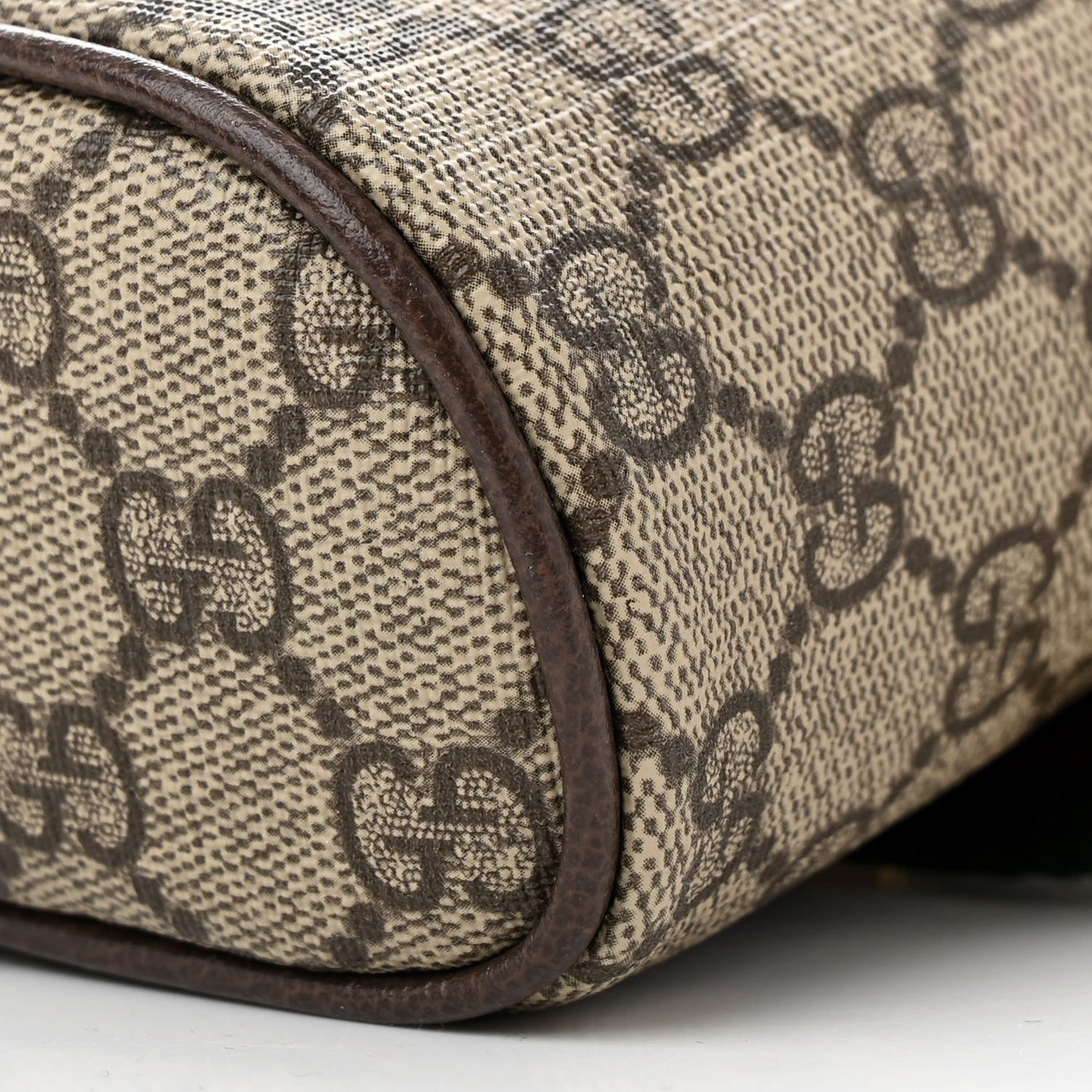 GG Supreme Monogram Textured Dollar Calfskin Web Ophidia Belt Bag 95 38 Beige Ebony New Acero