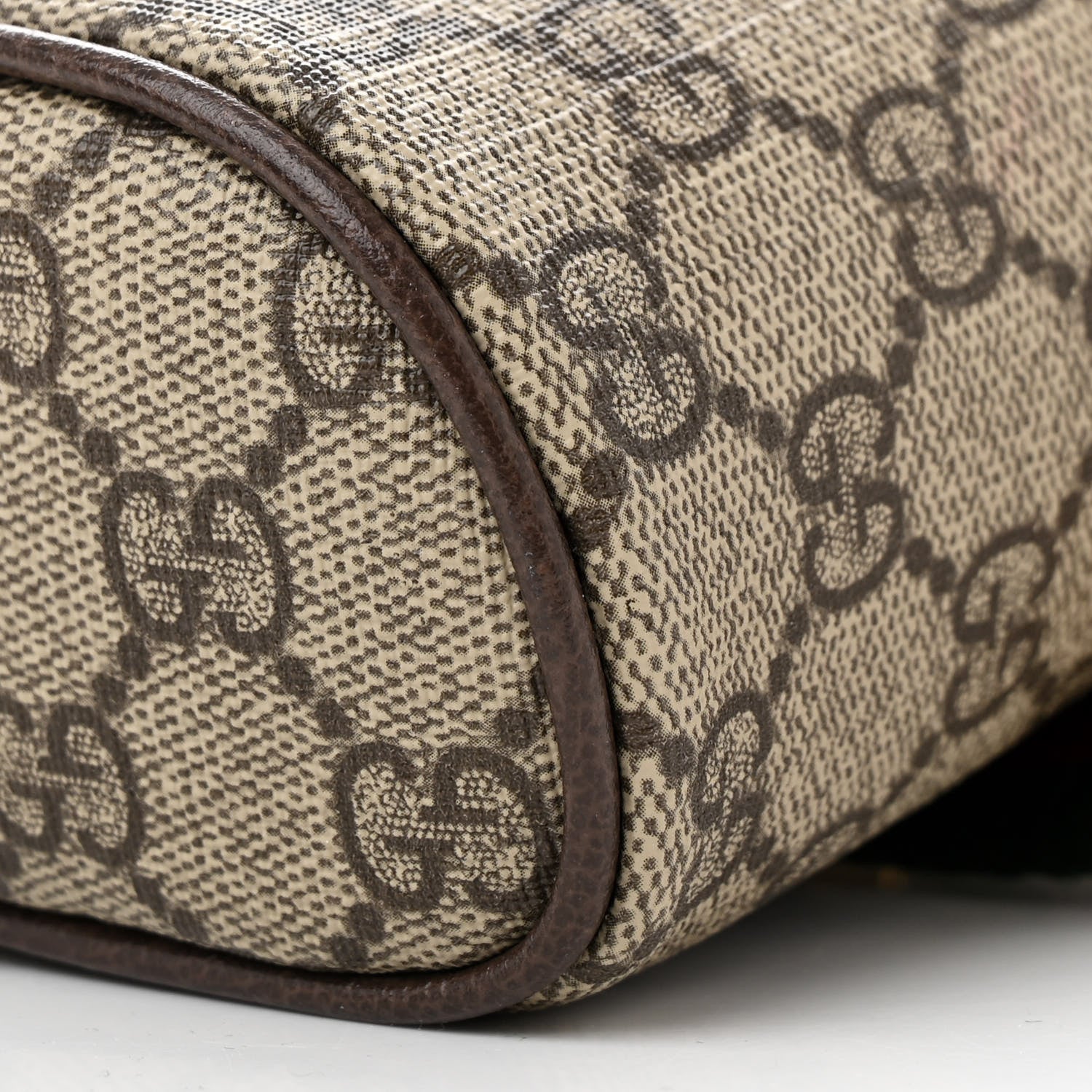 Gucci GG Supreme Monogram Textured Dollar Calfskin Web Ophidia Belt Bag 95 38 Beige Ebony New Acero 10 of 10