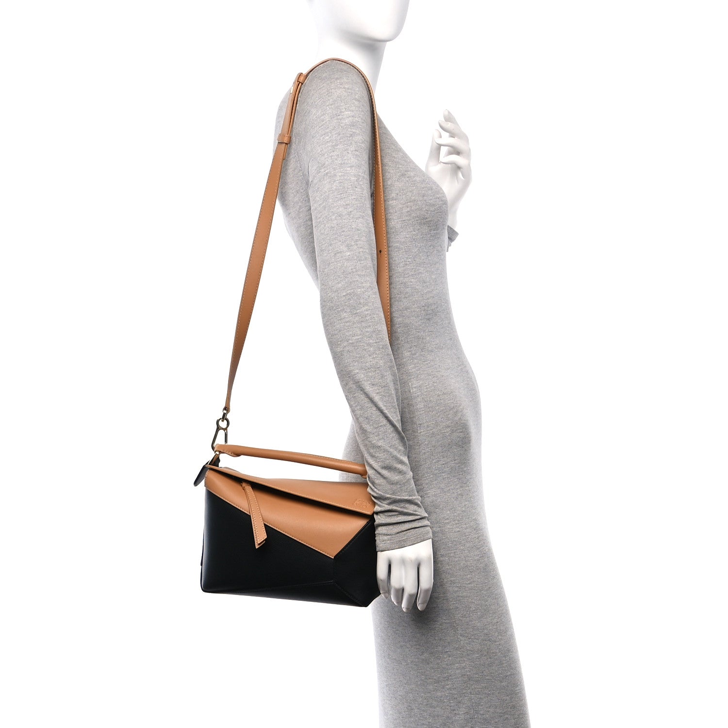 Loewe Calfskin Small Puzzle Edge Bag Warm Desert Black 2 of 10