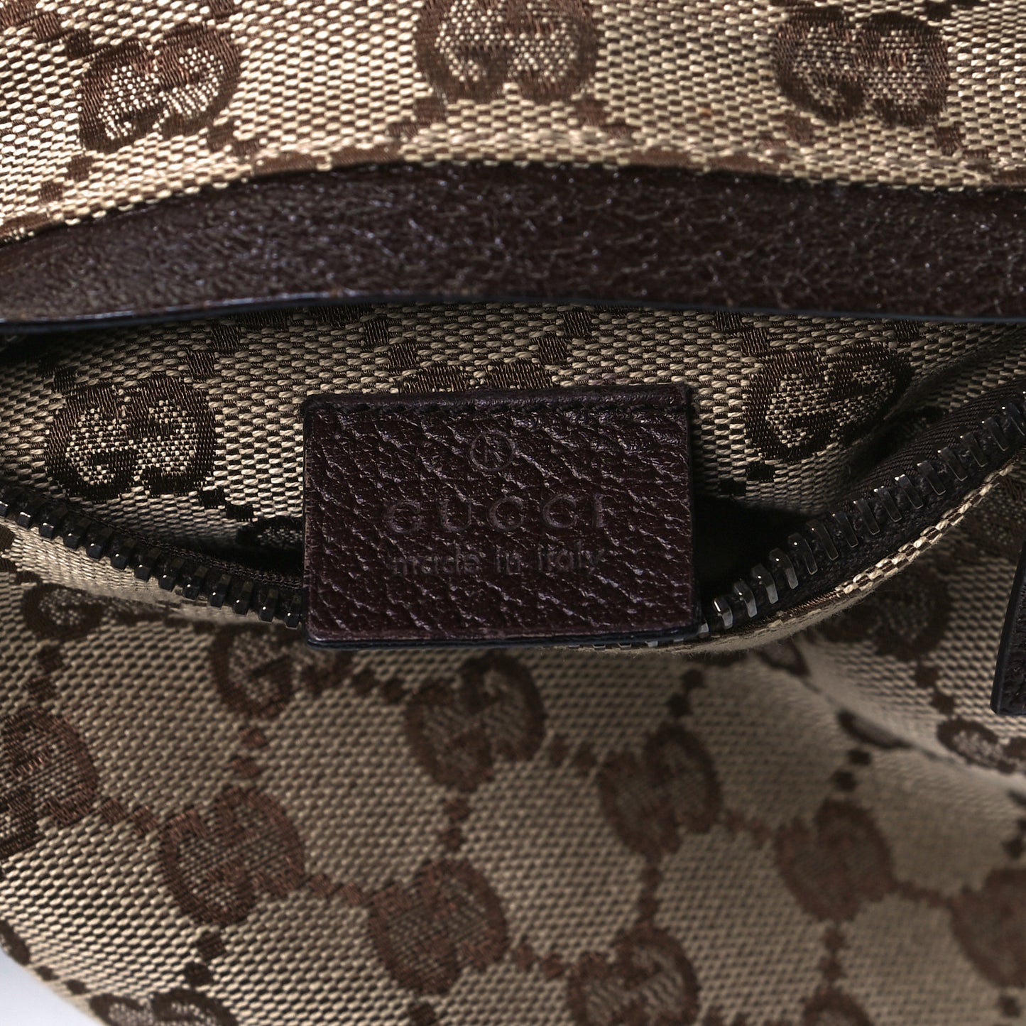 GG Monogram Web Double Pocket Belt Bag Dark Brown