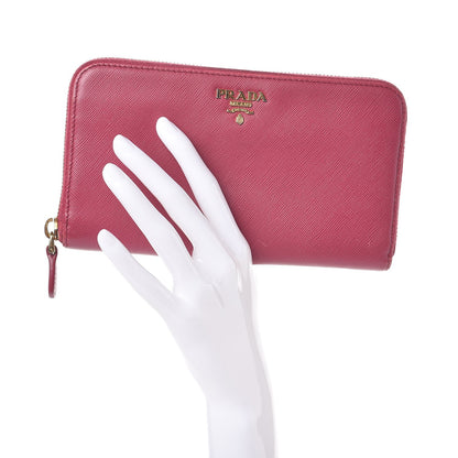 Prada Saffiano Zip Around Wallet Peonia 2 of 12