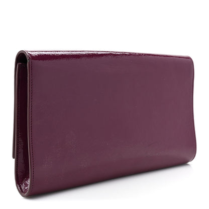 Saint Laurent Textured Patent Calfskin Large Belle De Jour Clutch Berry 3 of 13