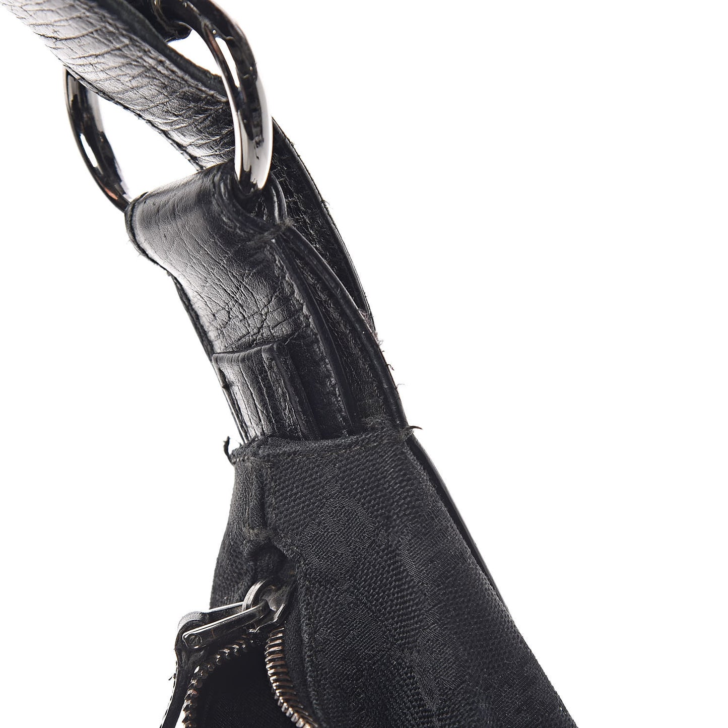 Monogram Medium Horsebit Chain Hobo Black