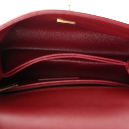 Chanel Caviar Lizard Embossed Quilted Mini Coco Handle Flap Burgundy 5 of 10