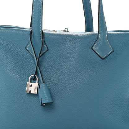 Hermes Taurillon Clemence Victoria II 35 Blue Jean 8 of 13