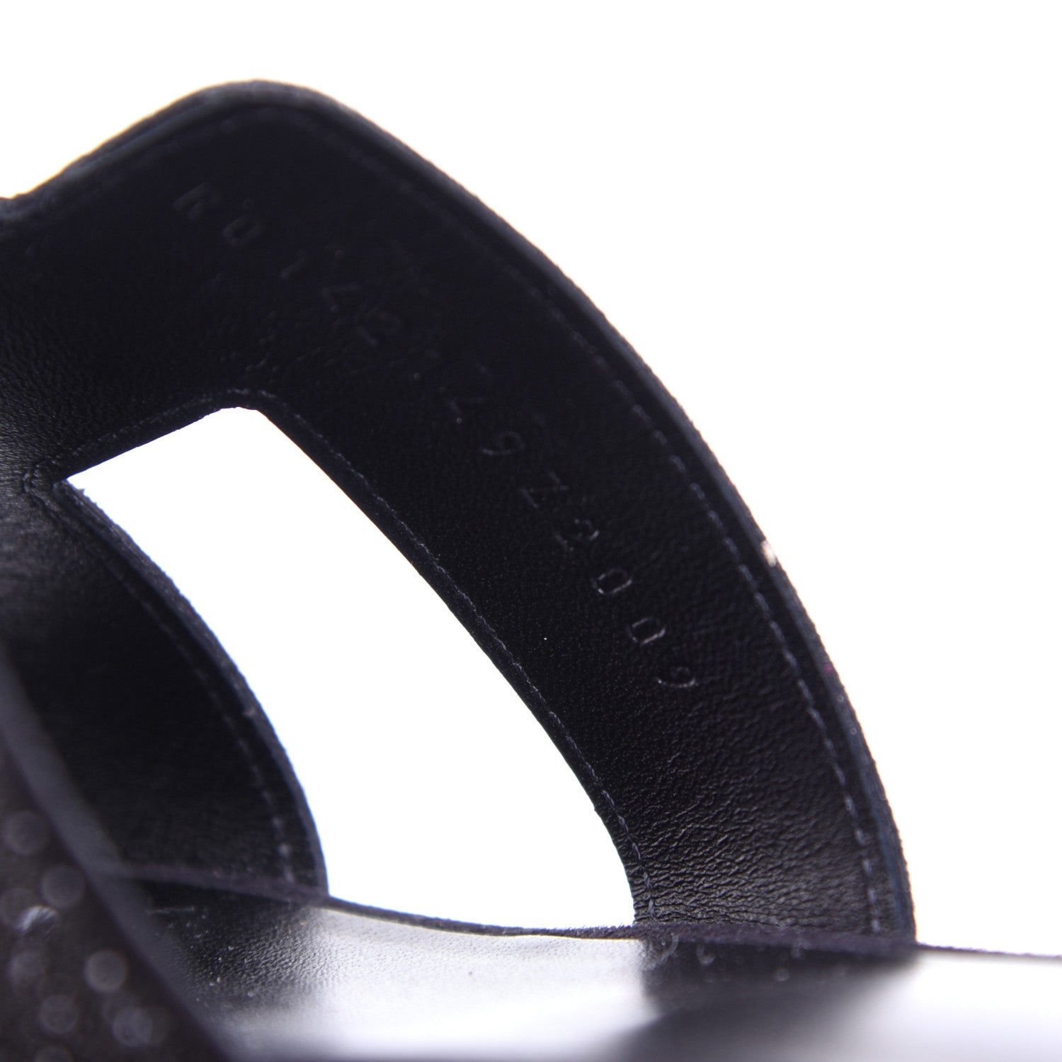 Hermes Suede Goatskin Crystal Powder Oran Sandals 40 Black 8 of 14