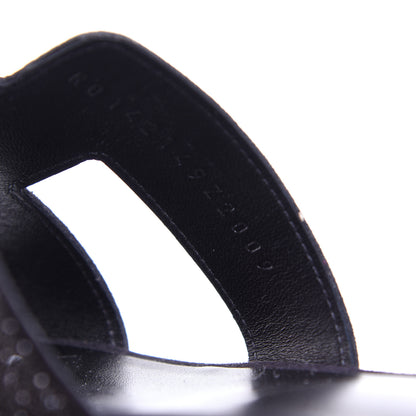 Hermes Suede Goatskin Crystal Powder Oran Sandals 40 Black 8 of 14
