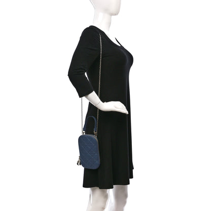 Christian Dior Lambskin Cannage Lady Dior Phone Holder Denim Blue 2 of 8