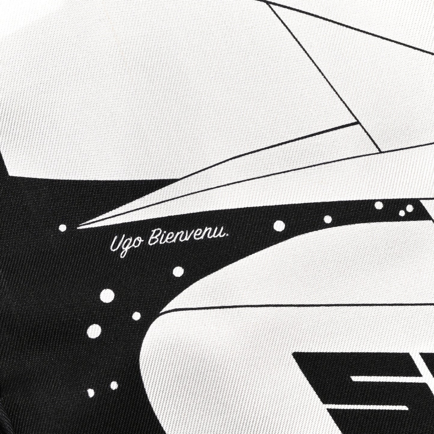 Silk Space Derby Muffler Black White