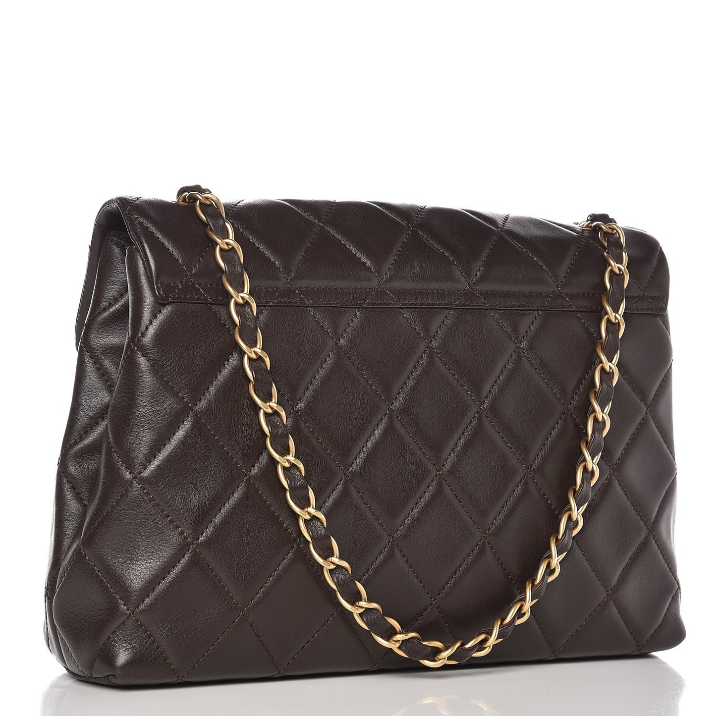 Lambskin Quilted Single Flap Black