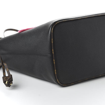 Louis Vuitton Calfskin Monogram Teddy Neverfull MM Black 7 of 10