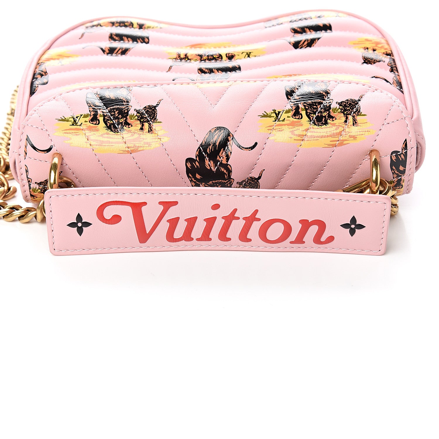 Louis Vuitton Calfskin Leopard Print New Wave Chain PM Light Pink 8 of 9