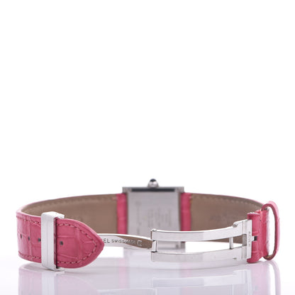 Chanel Stainless Steel Alligator Diamond 23mm Mademoiselle Quartz Watch Pink 5 of 8