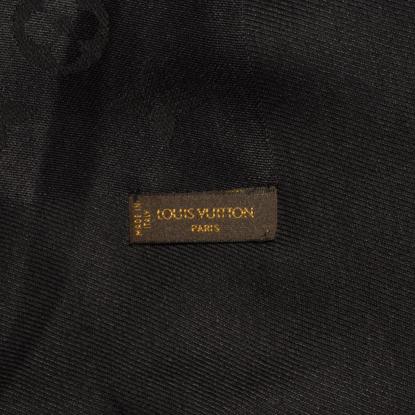 Silk Wool Monogram Shawl Black
