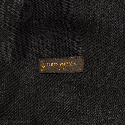 Louis Vuitton Silk Wool Monogram Shawl Black 5 of 6