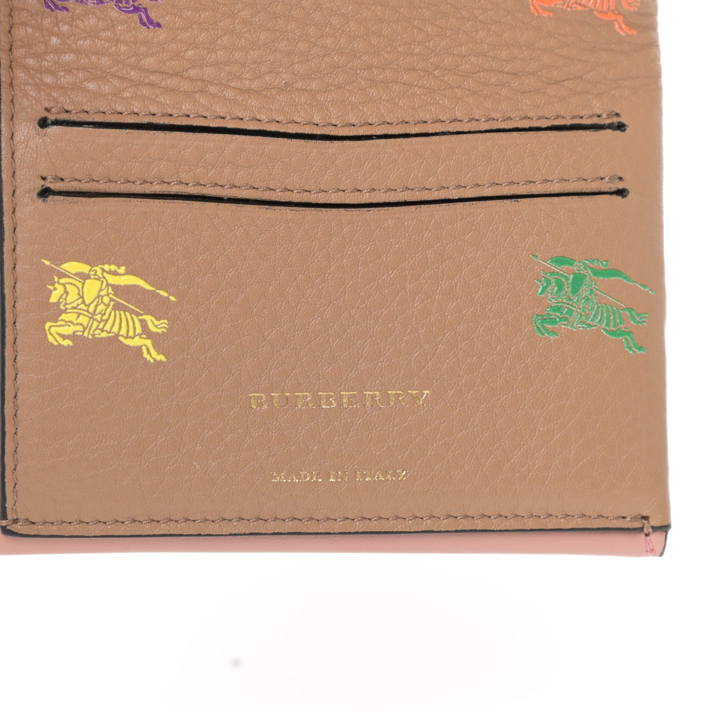 Grained Calfskin EKD Tri-Fold Compact Wallet Light Camel