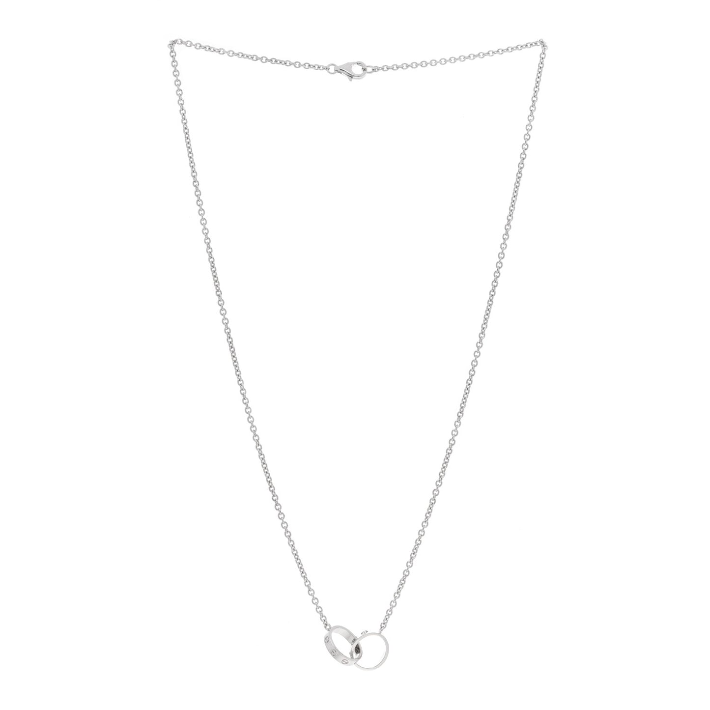 18K White Gold Interlocking LOVE Necklace