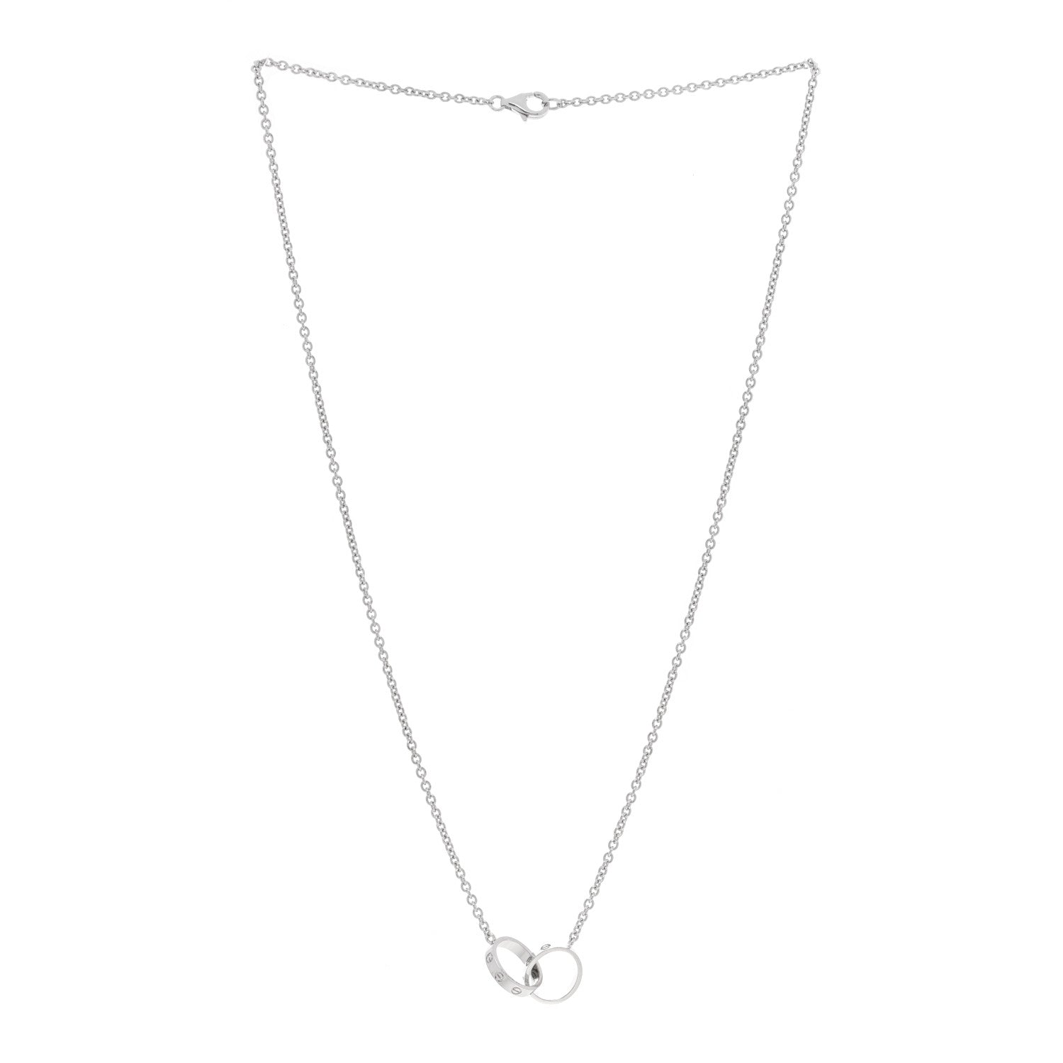 Cartier 18K White Gold Interlocking LOVE Necklace 2 of 5