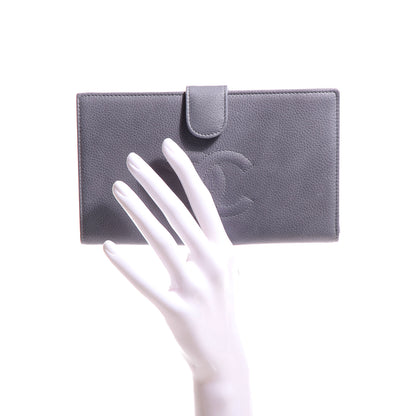 Chanel Caviar CC French Wallet Grey 2 of 9