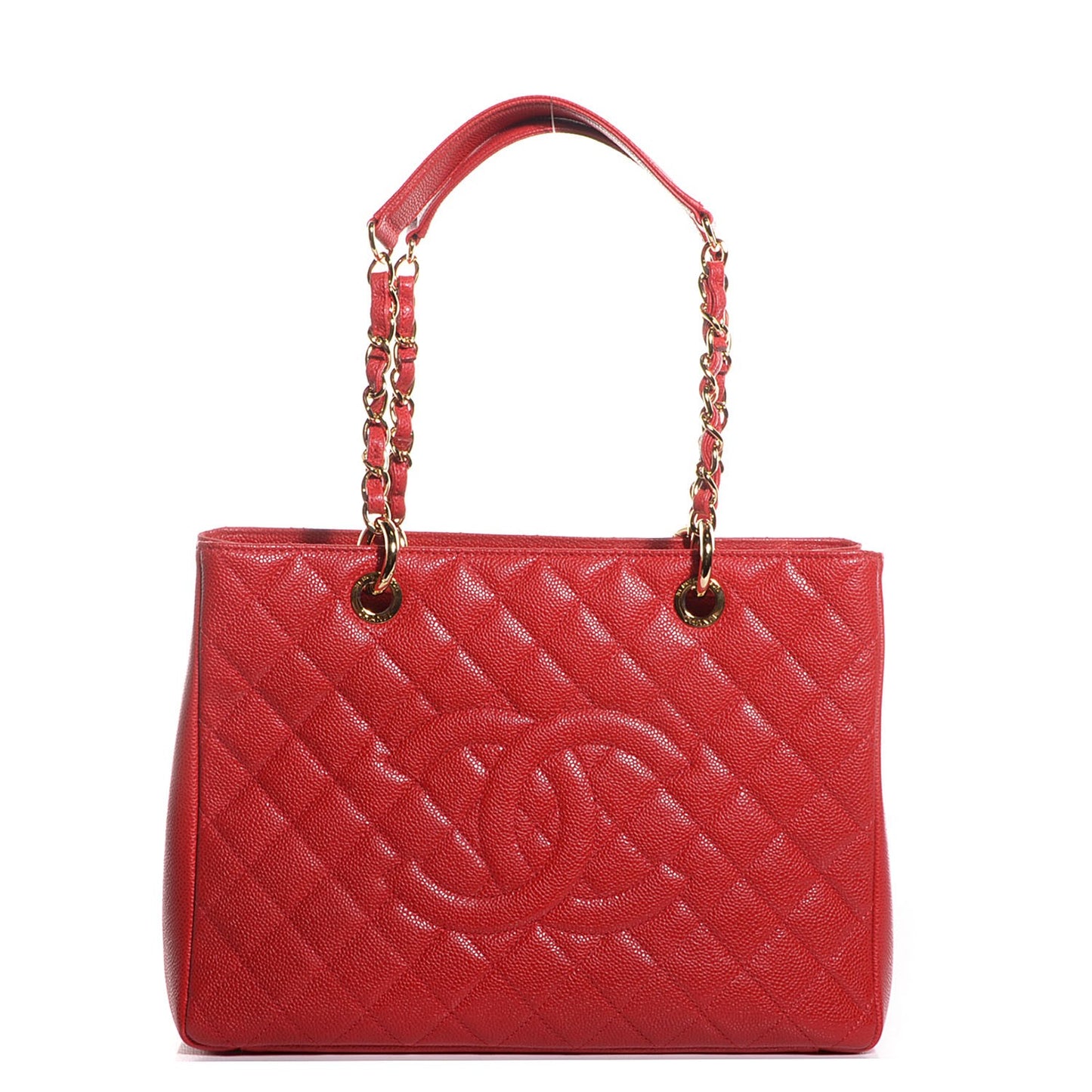 Caviar Quilted Grand Shopping Tote GST Red