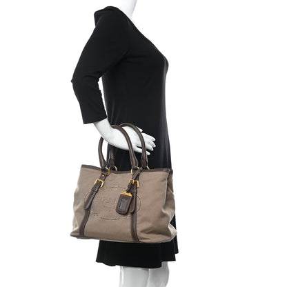 Prada Jacquard Logo Tote Corda Bruciato 2 of 11
