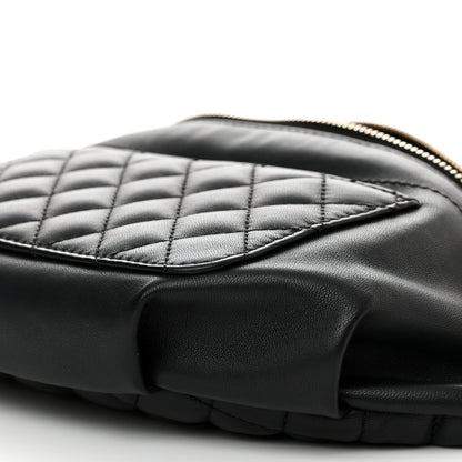 Chanel Lambskin Quilted Waist Bag Fanny Pack Black 10 of 14