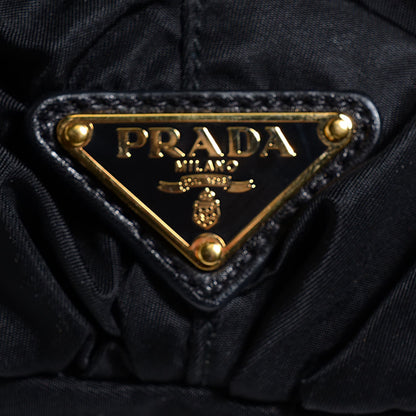 Prada Tessuto Nylon Origami Pleated Tote Black 7 of 11