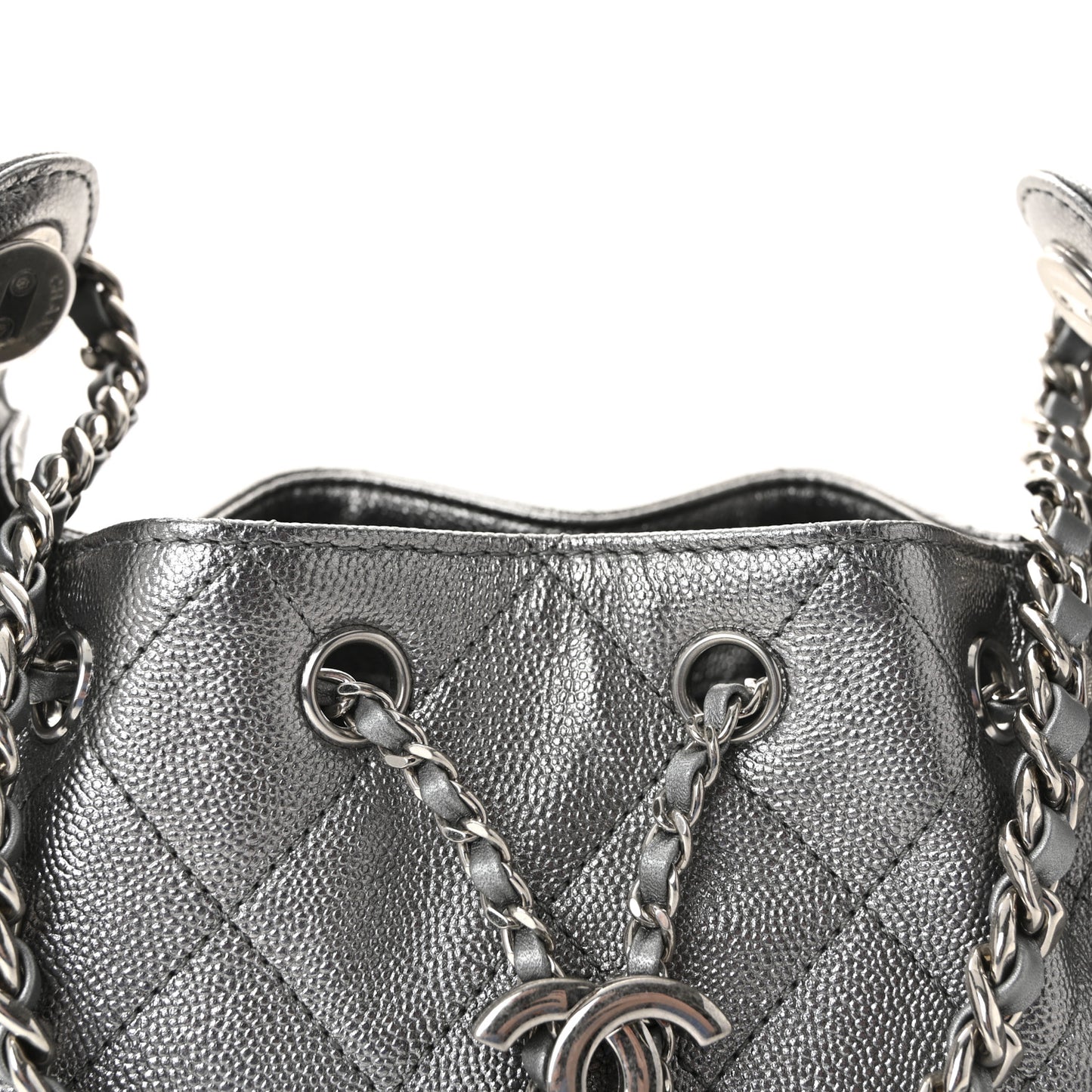 Metallic Caviar Quilted Mini Chanel 25 Handbag Anthracite
