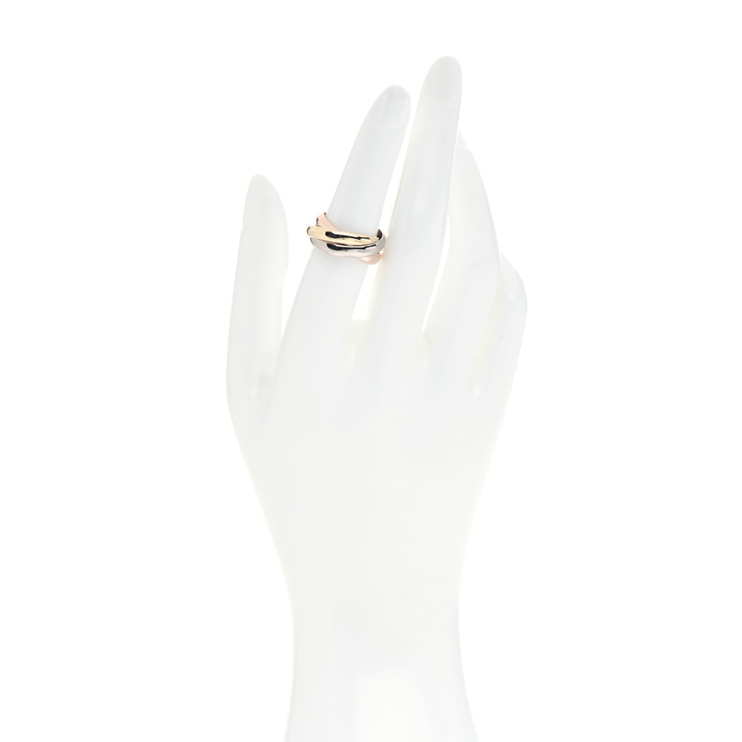 18K Pink Yellow White Gold Classic Trinity Ring 53 6.25