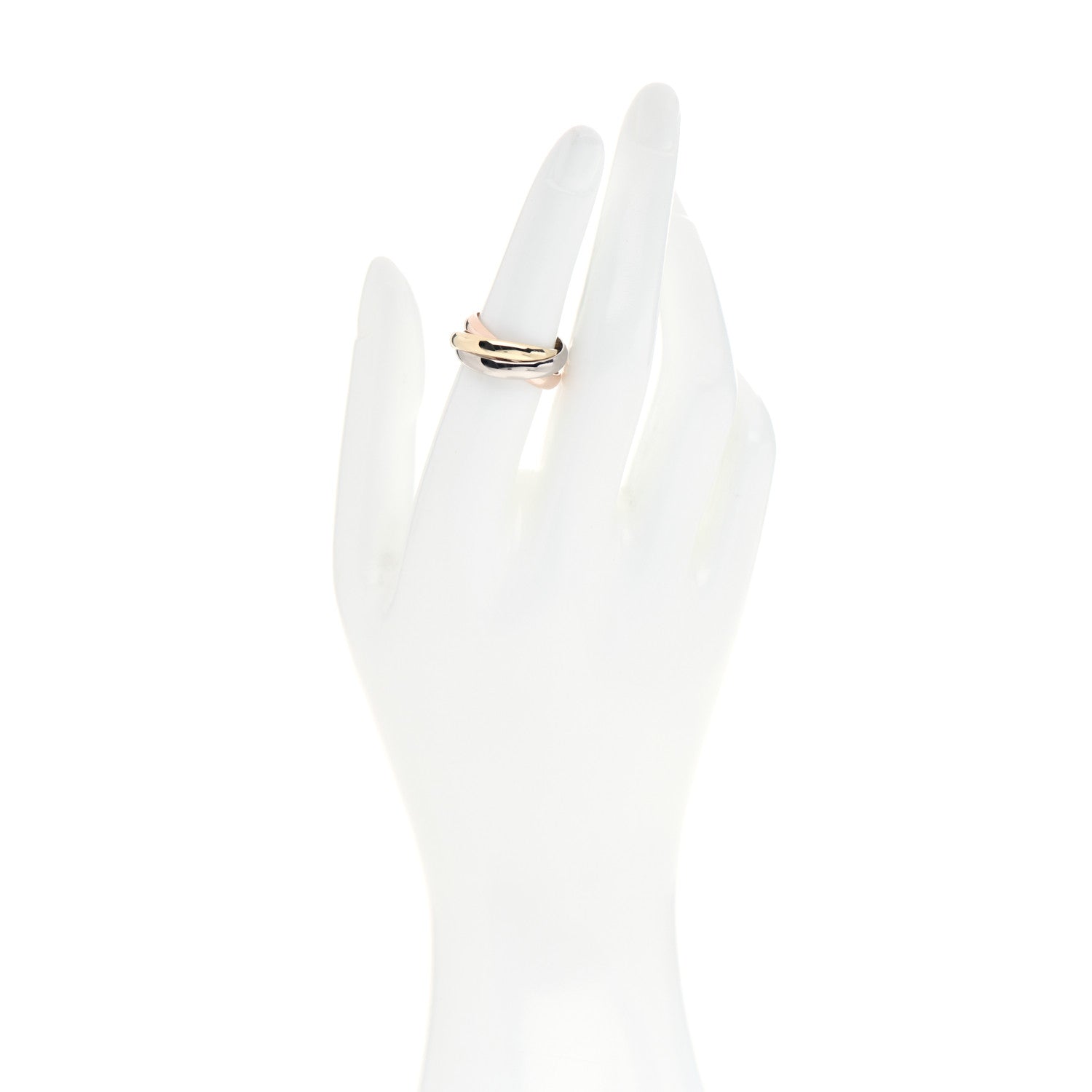 Cartier 18K Pink Yellow White Gold Classic Trinity Ring 53 6.25 2 of 4