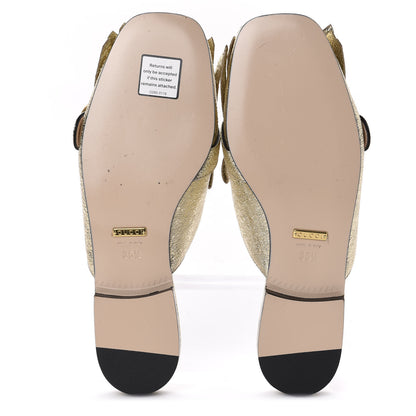 Gucci Galassia Womens GG Marmont Fringe Slippers 35.5 Platino 5 of 9