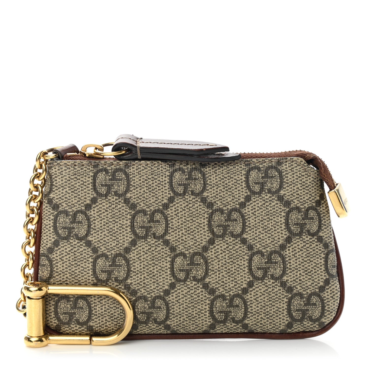 Gucci GG Supreme Monogram Key Case Beige Ebony Cuir 1 of 8