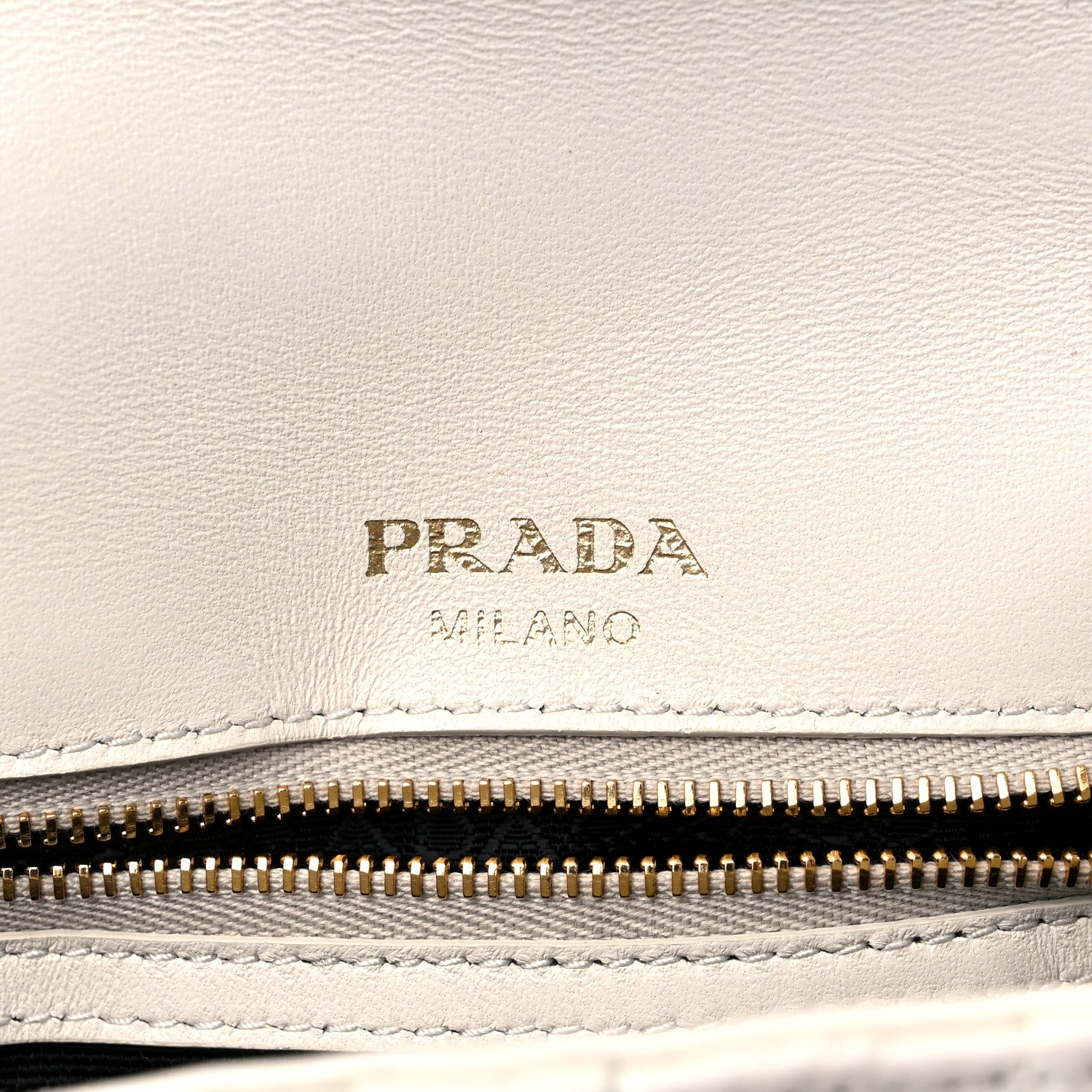Prada Nappa Gaufre Medium Chain Flap Shoulder Bag White 6 of 10