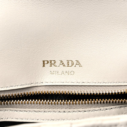 Prada Nappa Gaufre Medium Chain Flap Shoulder Bag White 6 of 10