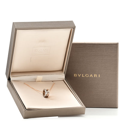Bulgari 18K Rose White Gold Diamond B.Zero1 Pendant Necklace 6 of 6